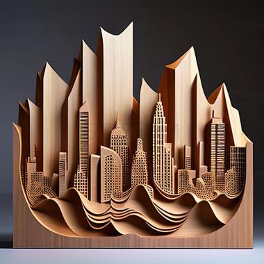 3D model st city skyline (STL)